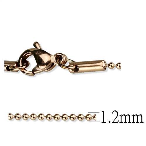IP Rose Gold(Ion Plating) Stainless Steel Chain with No Stone
