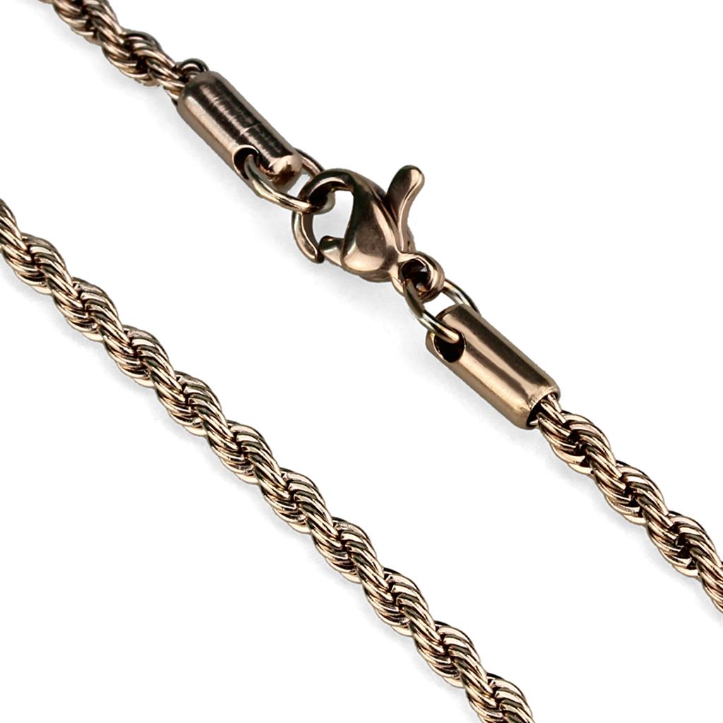 IP Rose Gold(Ion Plating) Stainless Steel Chain with No Stone