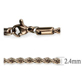 IP Rose Gold(Ion Plating) Stainless Steel Chain with No Stone