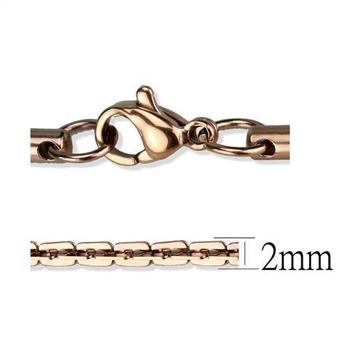 IP Rose Gold(Ion Plating) Stainless Steel Chain with No Stone