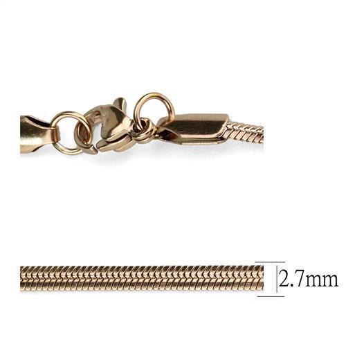 IP Rose Gold(Ion Plating) Stainless Steel Chain with No Stone