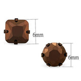 Two Tone IP Light Brown (IP Light coffee) Stainless Steel Earrings with AAA Grade CZ  in Light Coffee