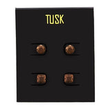 Two Tone IP Light Brown (IP Light coffee) Stainless Steel Earrings with AAA Grade CZ  in Light Coffee
