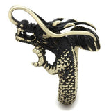 IP Antique Copper Stainless Steel Ring with Epoxy  in Jet