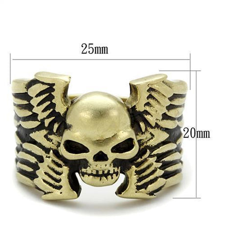 IP Antique Copper Stainless Steel Ring with Epoxy  in Jet