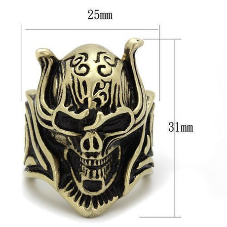 IP Antique Copper Stainless Steel Ring with Epoxy  in Jet