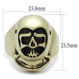 IP Antique Copper Stainless Steel Ring with Epoxy  in Jet