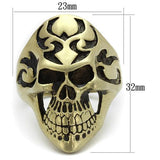 IP Antique Copper Stainless Steel Ring with Epoxy  in Jet