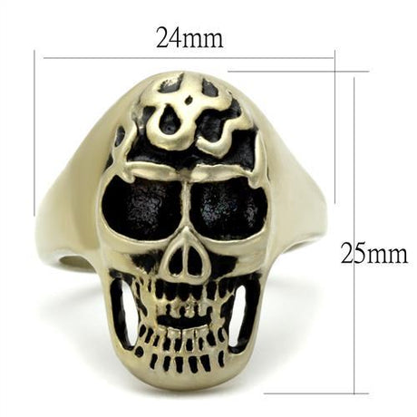 IP Antique Copper Stainless Steel Ring with Epoxy  in Jet