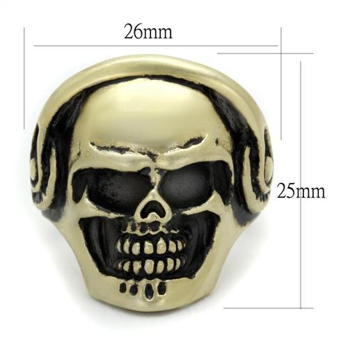 IP Antique Copper Stainless Steel Ring with Epoxy  in Jet