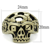 IP Antique Copper Stainless Steel Ring with Epoxy  in Jet