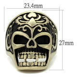 IP Antique Copper Stainless Steel Ring with Epoxy  in Jet