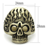 IP Antique Copper Stainless Steel Ring with Epoxy  in Jet