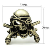 IP Antique Copper Stainless Steel Ring with Epoxy  in Jet