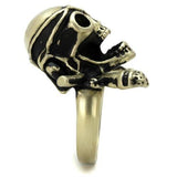 IP Antique Copper Stainless Steel Ring with Epoxy  in Jet