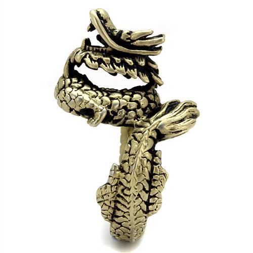 IP Antique Copper Stainless Steel Ring with Epoxy  in Jet