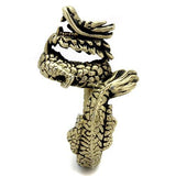 IP Antique Copper Stainless Steel Ring with Epoxy  in Jet