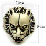 IP Antique Copper Stainless Steel Ring with Epoxy  in Jet