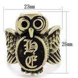 IP Antique Copper Stainless Steel Ring with Epoxy  in Jet