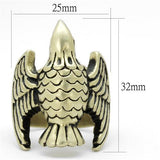 IP Antique Copper Stainless Steel Ring with Epoxy  in Jet