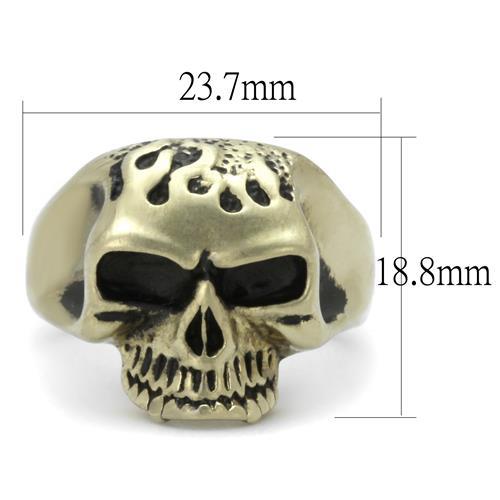 IP Antique Copper Stainless Steel Ring with Epoxy  in Jet