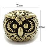 IP Antique Copper Stainless Steel Ring with Epoxy  in Jet