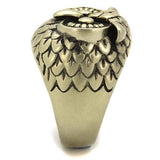 IP Antique Copper Stainless Steel Ring with Epoxy  in Jet