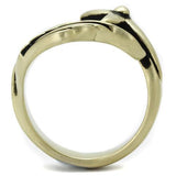 IP Antique Copper Stainless Steel Ring with Epoxy  in Jet
