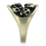 IP Antique Copper Stainless Steel Ring with Epoxy  in Jet