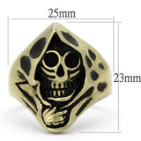 IP Antique Copper Stainless Steel Ring with Epoxy  in Jet