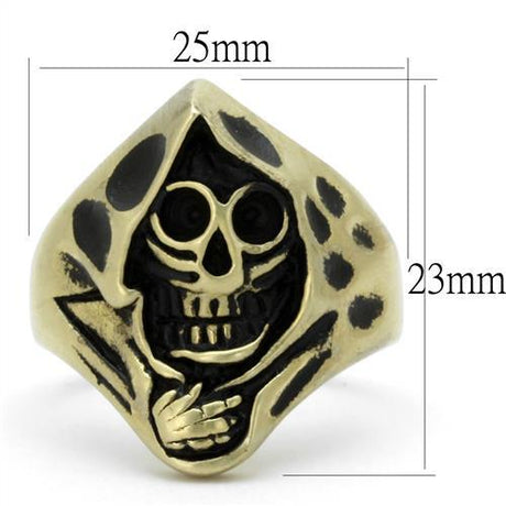 IP Antique Copper Stainless Steel Ring with Epoxy  in Jet