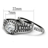High polished (no plating) Stainless Steel Ring with AAA Grade CZ  in Clear