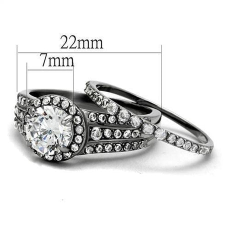 High polished (no plating) Stainless Steel Ring with AAA Grade CZ  in Clear