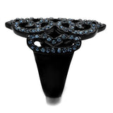 IP Black(Ion Plating) Stainless Steel Ring with Top Grade Crystal  in Montana