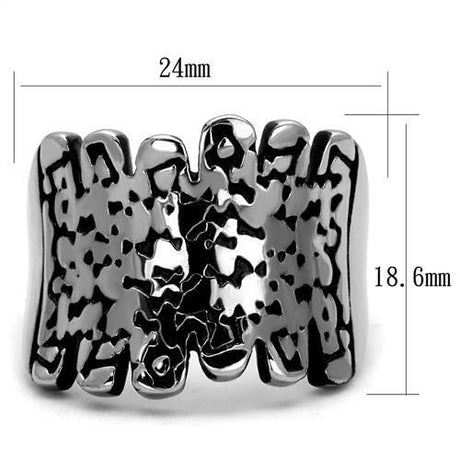 High polished (no plating) Stainless Steel Ring with Epoxy  in Jet