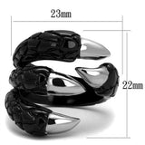 Two-Tone IP Black (Ion Plating) Stainless Steel Ring with No Stone