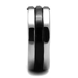 High polished (no plating) Stainless Steel Ring with Top Grade Crystal  in Jet