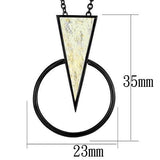 IP Black(Ion Plating) Stainless Steel Chain Pendant with Leather  in White