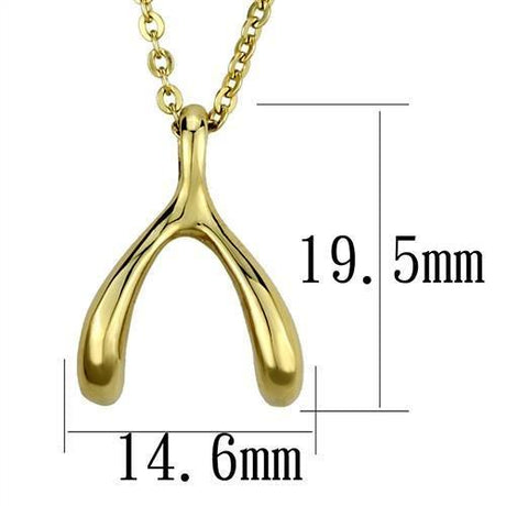 IP Gold(Ion Plating) Stainless Steel Chain Pendant with No Stone