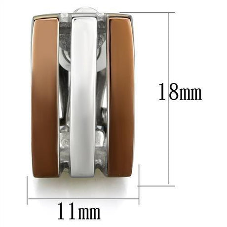 Two Tone IP Light Brown (IP Light coffee) Stainless Steel Earrings with No Stone