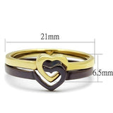 IP Gold & IP Dark Brown (IP coffee) Stainless Steel Ring with No Stone