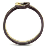 IP Gold & IP Dark Brown (IP coffee) Stainless Steel Ring with No Stone