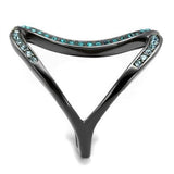 IP Light Black  (IP Gun) Stainless Steel Ring with Top Grade Crystal  in Multi Color