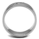 High polished (no plating) Stainless Steel Ring with Top Grade Crystal  in Clear