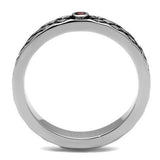 High polished (no plating) Stainless Steel Ring with Top Grade Crystal  in Rose
