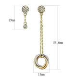 IP Gold & IP Rose Gold (Ion Plating) Stainless Steel Earrings with Top Grade Crystal  in Clear