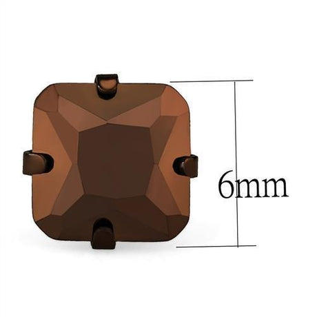 Two Tone IP Light Brown (IP Light coffee) Stainless Steel Earrings with AAA Grade CZ  in Light Coffee