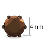 Two Tone IP Light Brown (IP Light coffee) Stainless Steel Earrings with AAA Grade CZ  in Light Coffee