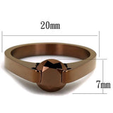 IP Coffee light Stainless Steel Ring with AAA Grade CZ  in Light Coffee