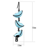 IP Black(Ion Plating) Stainless Steel Earrings with Epoxy  in Sea Blue